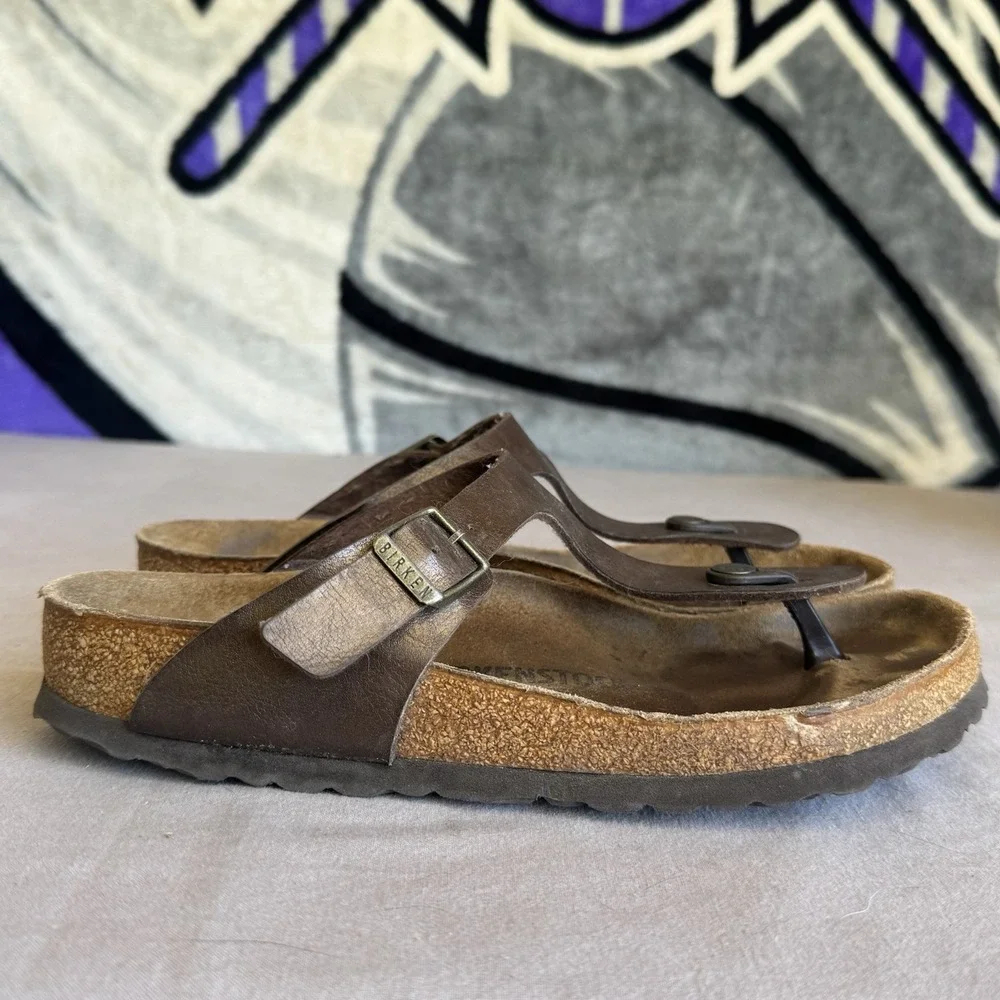 Size 39/W8 -‎ Birkenstock Gizeh Birko-Flor Womens Comfort Casual Sandals